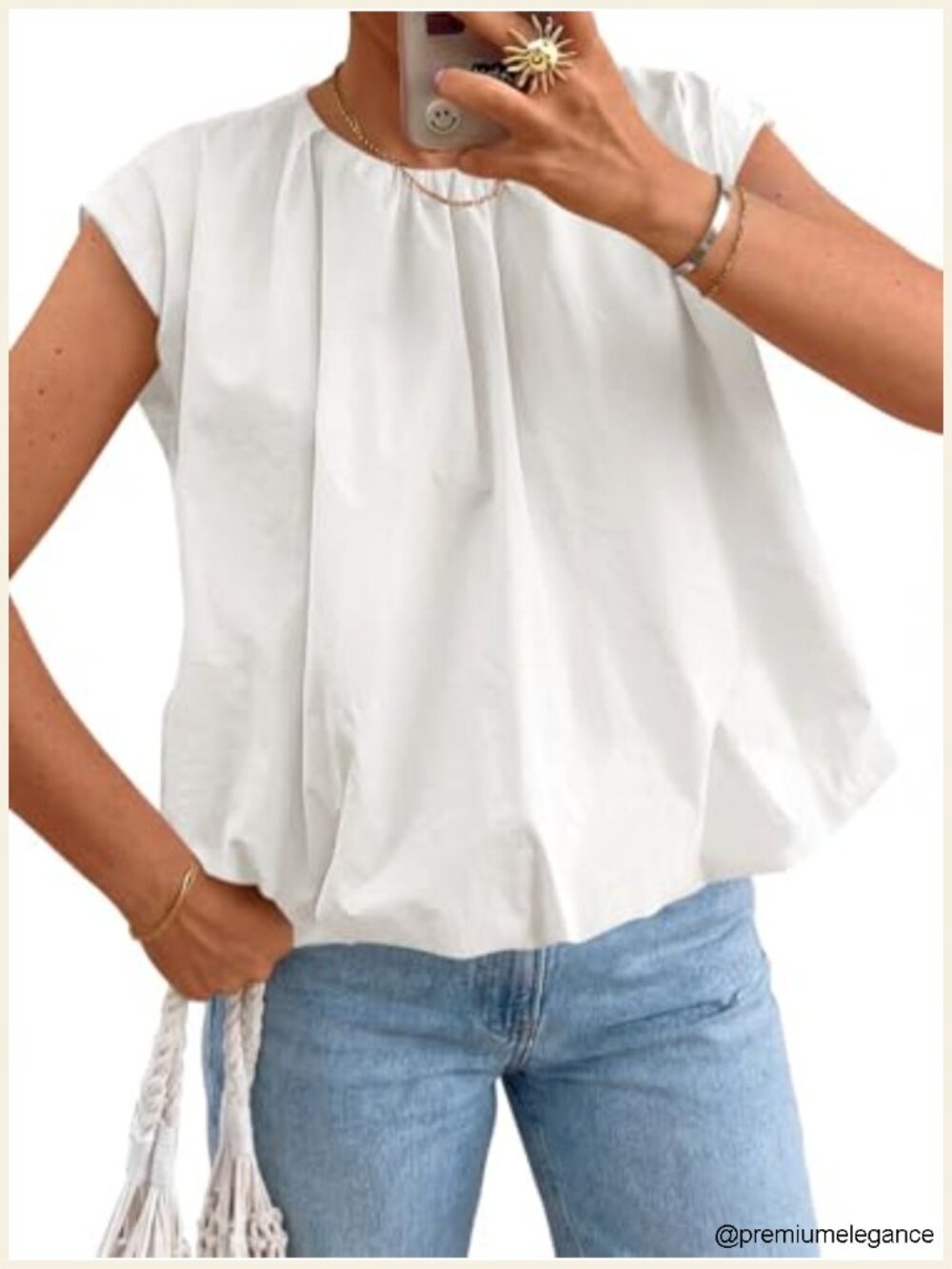 Women's Cap Sleeve Bubble Tank Tops Casual Pleated Open Back Cotton Blouses